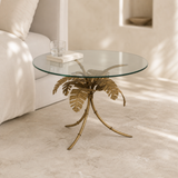 Ibiza Rattan & Iron Side Table — Mediterranean bedroom lifestyle