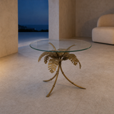 Ibiza Rattan & Iron Side Table — blue hour loggia lifestyle