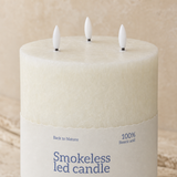 Illume Pillar LED Candle White — wax texture and three LED tip detail