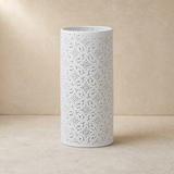 Isla Porcelain Table Lamp White — warm beige studio view