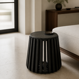 Kaito Marble Side Table in a minimalist European entry lounge