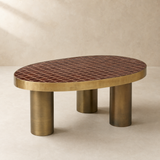 Kendall Handmade Tile Coffee Table in a warm beige Elara studio