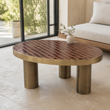 Kendall Handmade Tile Coffee Table in a bright Mediterranean garden room