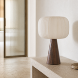 Kessler Ceramic Table Lamp Natural in a minimalist European entry