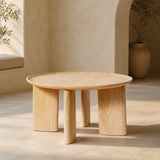 Kofi Tall Accent Table in a premium Mediterranean living room
