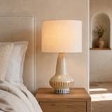 Lindi Ceramic Lamp beside a refined Mediterranean bedroom