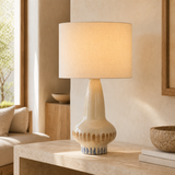 Lindi Ceramic Lamp in a warm Mediterranean living room