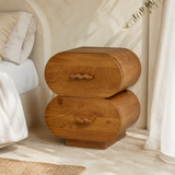Lugano walnut bedside table from an alternate daylight angle