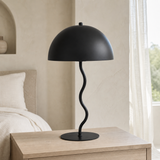 Madison black metal table lamp from an alternate daylight angle