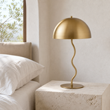 Madison gold metal table lamp from an alternate daylight angle