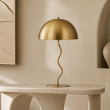 Madison gold metal table lamp in a premium Mediterranean interior