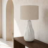 Malmo ceramic lamp from an alternate Mediterranean entryway angle