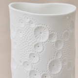 Malmo Small ceramic detail with wavy rim, rosette relief and perforations