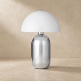 Marlo Ceramic Lamp — warm beige studio view