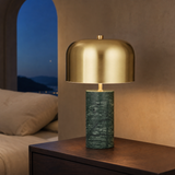 Massa Marble/Metal Lamp — evening bedroom lifestyle