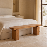 Matera Elm Timber Bench — premium bedroom lifestyle