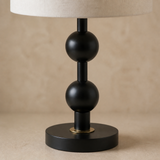 Mayer Metal Table Lamp matte black metal and brass detail