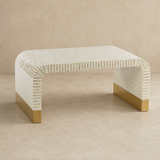 Medina Natural Inlay Coffee Table in warm beige Elara studio