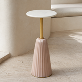Merida Marble and Gold Side Table from an alternate angle