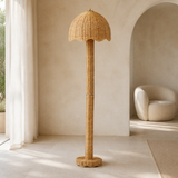 Mia floor lamp in a warm Mediterranean living room