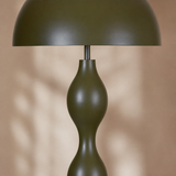 Miami olive floor lamp satin finish and sculptural stem detail