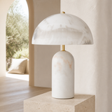 Milano marble resin lamp from an alternate angle in a coastal villa