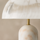 Milano lamp translucent marble resin and antique brass detail