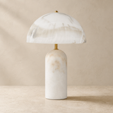 Milano marble resin lamp in warm beige Elara studio