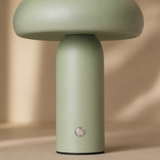 Moderno sage green lamp matte metal and touch control detail