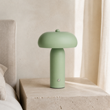 Moderno sage green touch lamp in a Mediterranean bedroom
