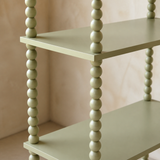 Montana Oak Shelf Unit — painted bead-post finish detail