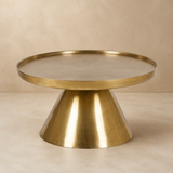 Monza Gold Iron Accent Table — warm beige Elara studio