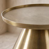 Monza Gold Iron Accent Table — brushed gold finish detail