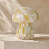 Mushroom glass LED lamp in a warm beige Elara studio