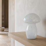 Mushroom Glass LED Lamp White alternate angle lifestyle view