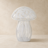 Mushroom Glass LED Lamp White in warm beige Elara studio