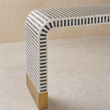Nassau console hand-inlay and brass finish close-up