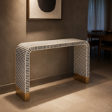 Nassau Hand-Inlay Console Table in an evening interior