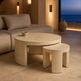 Nassau Inlay Nesting Tables set of 2 in an evening Mediterranean interior