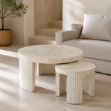 Nassau Inlay Nesting Tables set of 2 in a premium Mediterranean living room