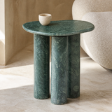 Nettuno green stone side table in a premium Mediterranean living room