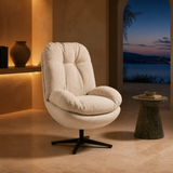 Noa Desert swivel chair in an evening Mediterranean reading corner