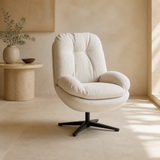 Noa Desert swivel chair in a premium Mediterranean reading room