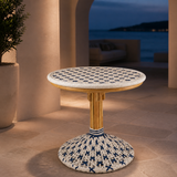 Noosa Accent Table in an evening Mediterranean setting