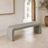 Nova Timber & Fabric Bench from an alternate three-quarter angle