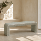 Nova Timber & Fabric Bench in a sunlit Mediterranean interior