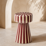 Novara sculptural striped side table in a Mediterranean interior