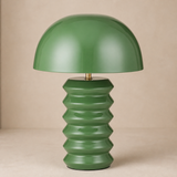 Onda forest green metal lamp in warm beige Elara studio