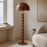 Ormond glossy chocolate floor lamp from an alternate angle