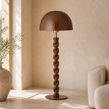 Ormond glossy chocolate floor lamp in a Mediterranean living room
